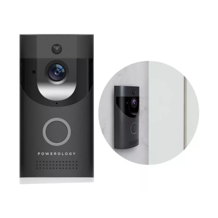 زنگ درب تصویری هوشمند پاورولوژی Powerology Smart Video Doorbell PSVDBBK