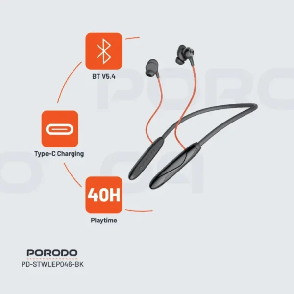 هندزفری بلوتوثی گردنی پرودو مدل Soundtec Echo Flex PD-STWLEP046-BK