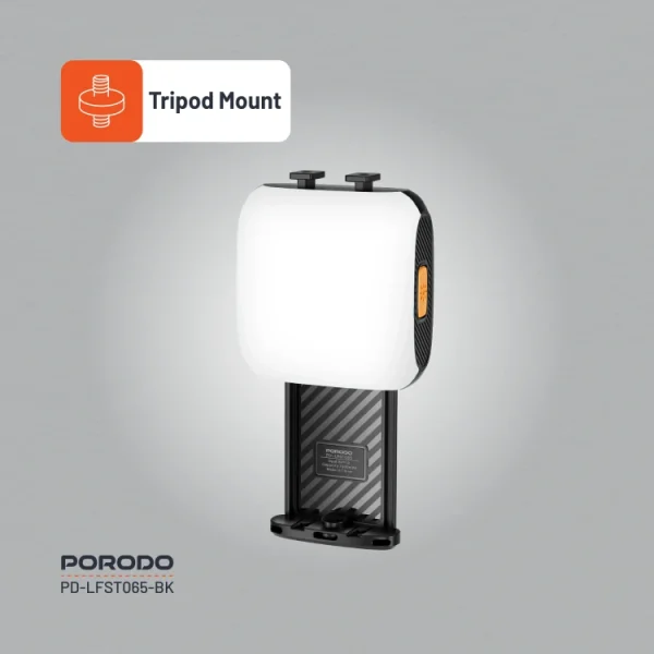 چراغ گیره ای قابل حمل مناسب تولید محتوا پرودو( PD-LFST065-BK) Porodo Lifestyle Clip-On Fill Light - Black