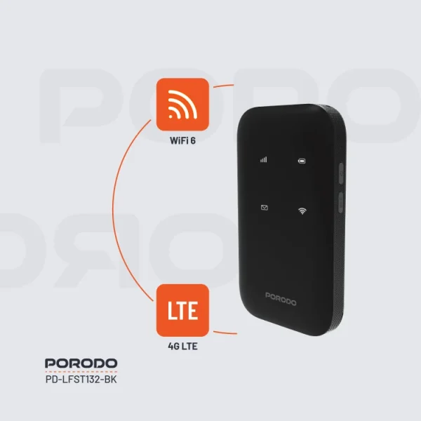 مودم جیبی پرودو Porodo PD-LFST132 4G LTE & WiFi 6