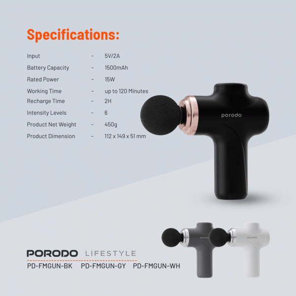 ماساژور بدن تفنگی پرودو PD-FMGUN-GY