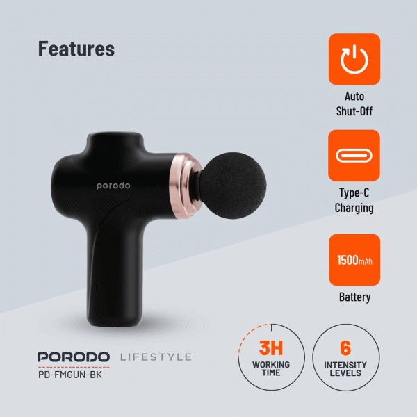 ماساژور بدن تفنگی پرودو PD-FMGUN-GY