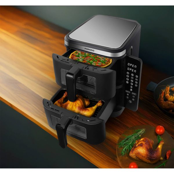 سرخکن و هوا پز بدون روغن دو طبقه پرودو مدل Porodo LFST087 2 stack air fryer