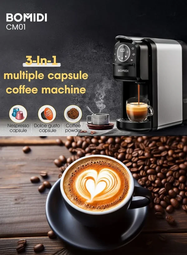 قهوه‌ساز ۳ در ۱ شیائومی Bomidi CM01 – مناسب Nespresso، Dolce Gusto و پودر قهوه