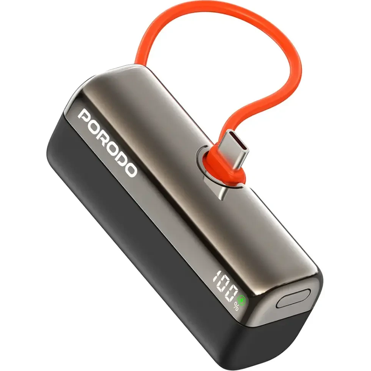 پاوربانک جیبی پرودو مدل Porodo Pocket Volt با ظرفیت 10000 میلیآمپر ساعتPDPBFCH090