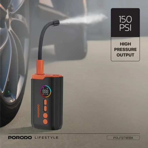 کمپرسور باد و چراغ قوه پرودو Porodo PD-LFST181 Lifestyle Air Inflator